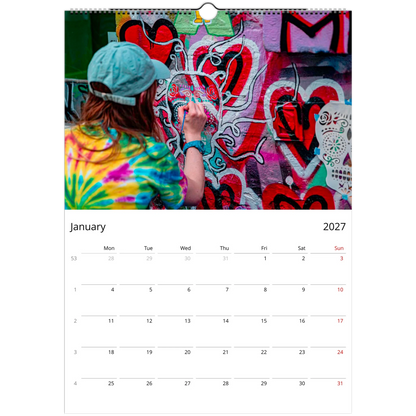 2027 Graffiti Wall Calendar – lifestyle wall display in home interior