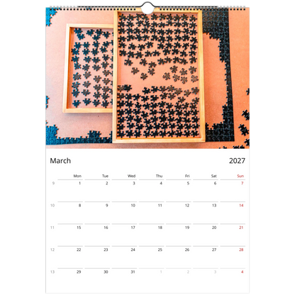 2027 Puzzle Wall Calendar – open calendar view with puzzle detail