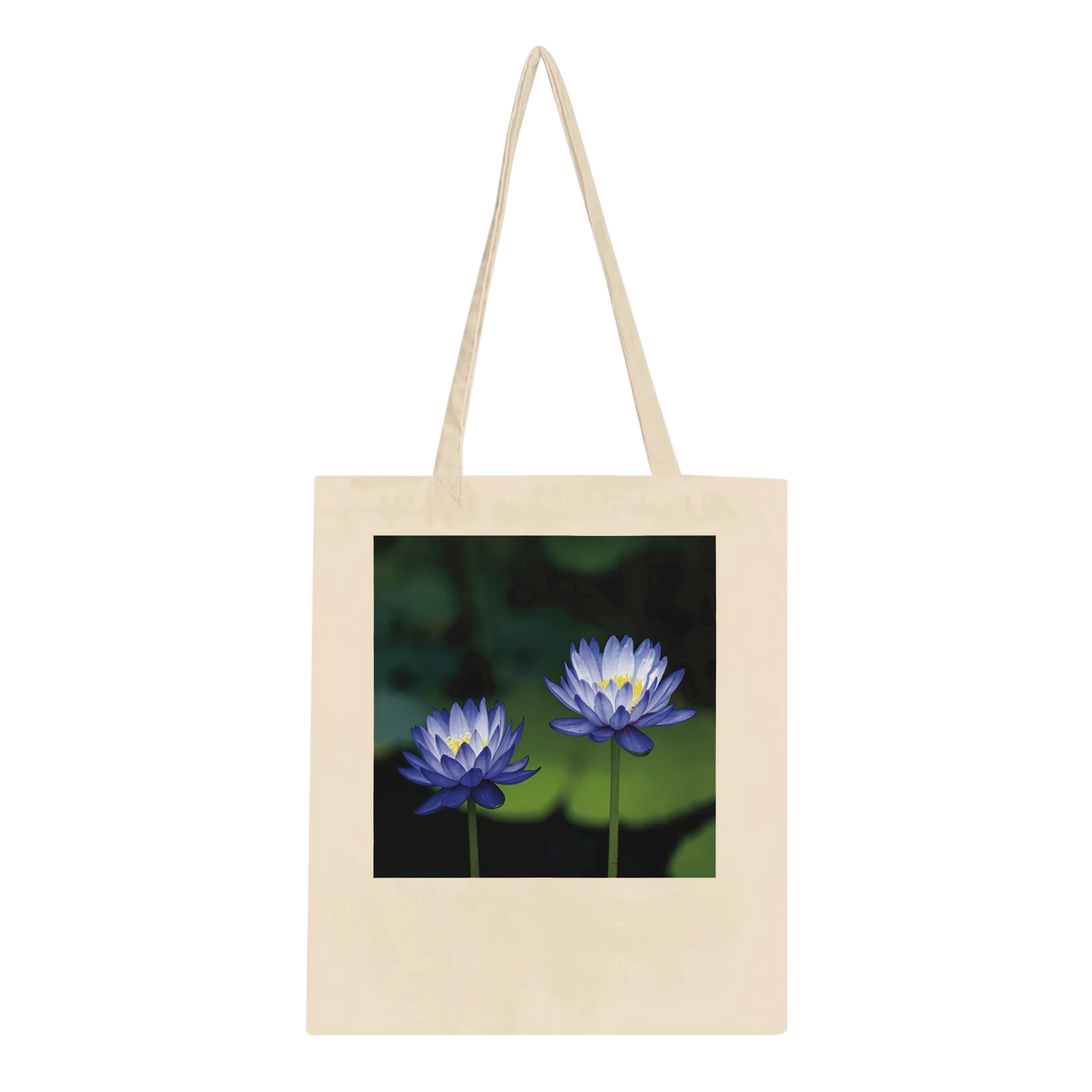 Water Lilies Tote Bag – Classic Natural – Blue Lotus Fine Art Photography by Istvan Maar