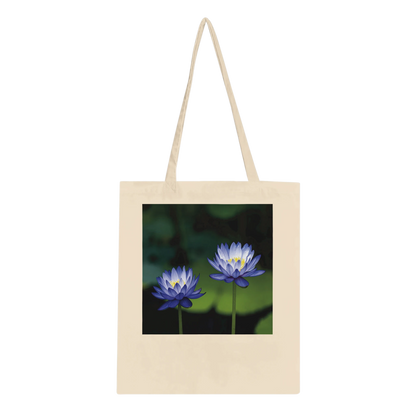 Water Lilies Tote Bag – Classic Natural – Blue Lotus Fine Art Photography by Istvan Maar