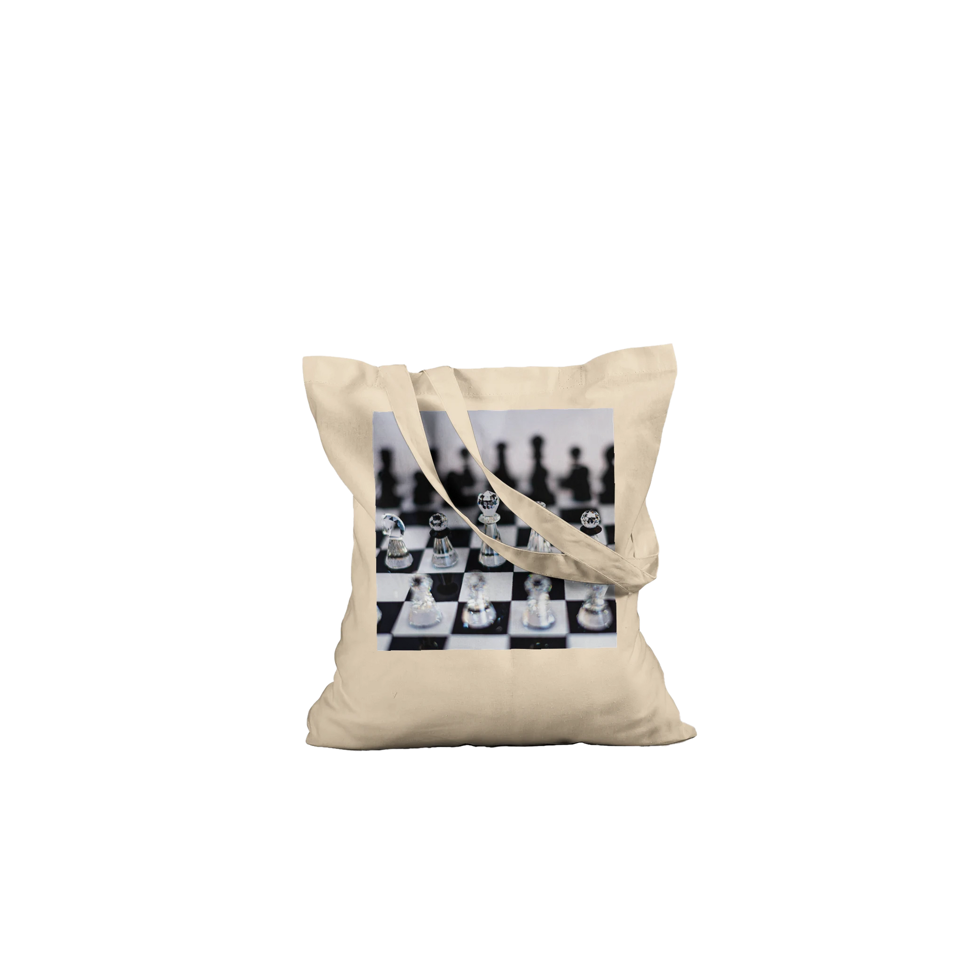 Think Sharp crystal chess tote bag — Classic Natural