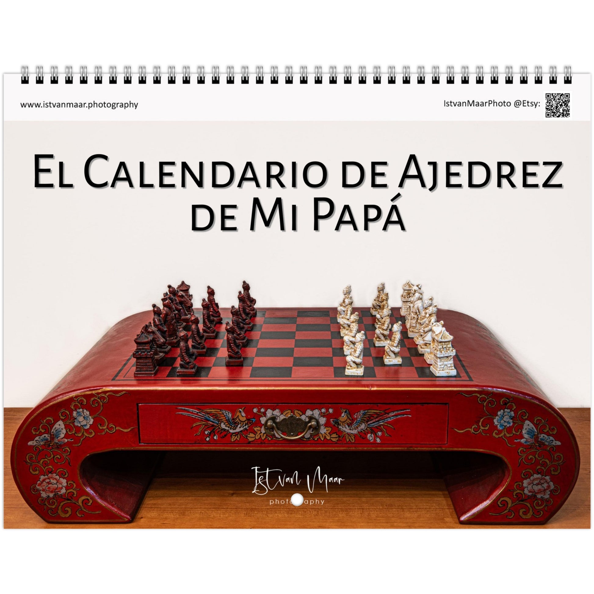 2025 Chess Wall Calendar by Istvan Maar Photography featuring intricate chess sets around the world.