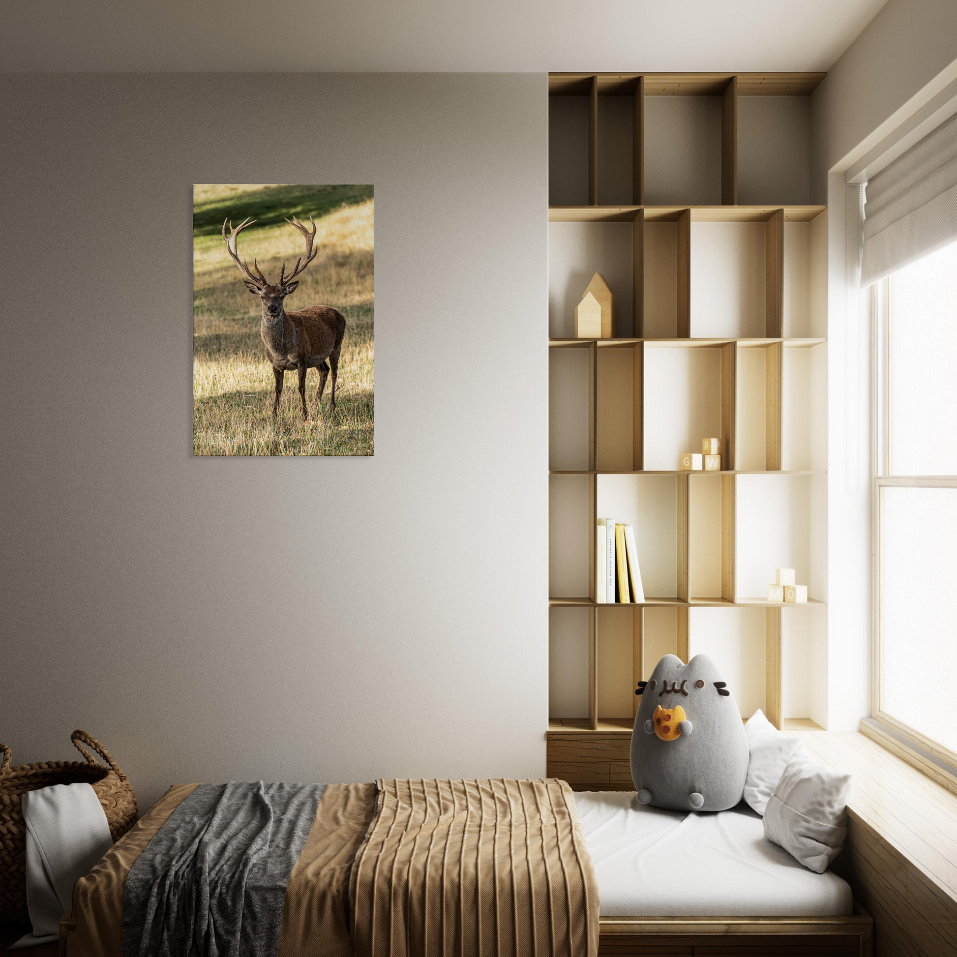 	
Deer Wildlife Animals Art Nursery Photography Wall Decor Kids Room Poster Playroom Artwork Stag Stretched Canvas 046