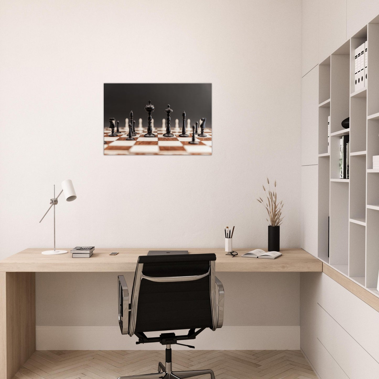 Wooden Chess Set Wall Art Canvas by Istvan Maar Photography wall art