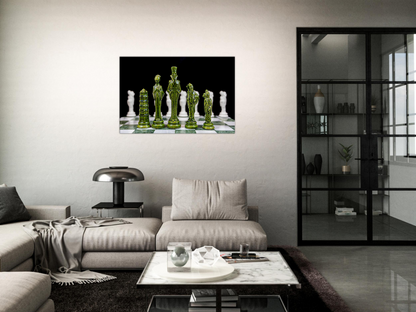 Porcelain Chess Set (made in China) Canvas by Istvan Maar Photography  - living room