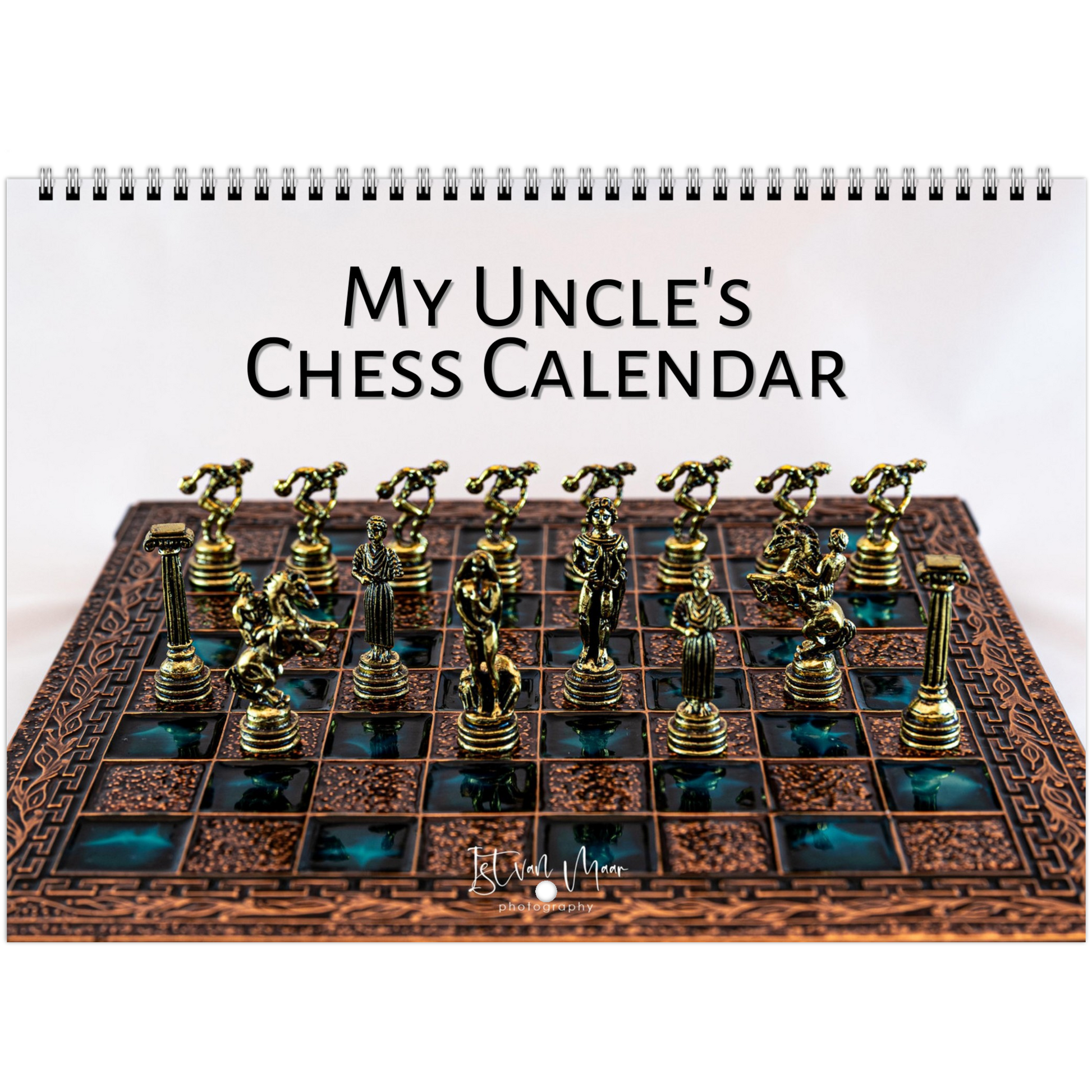 Personalised Chess wall calendar by Istvan Maar Photography starts by Saturday in English