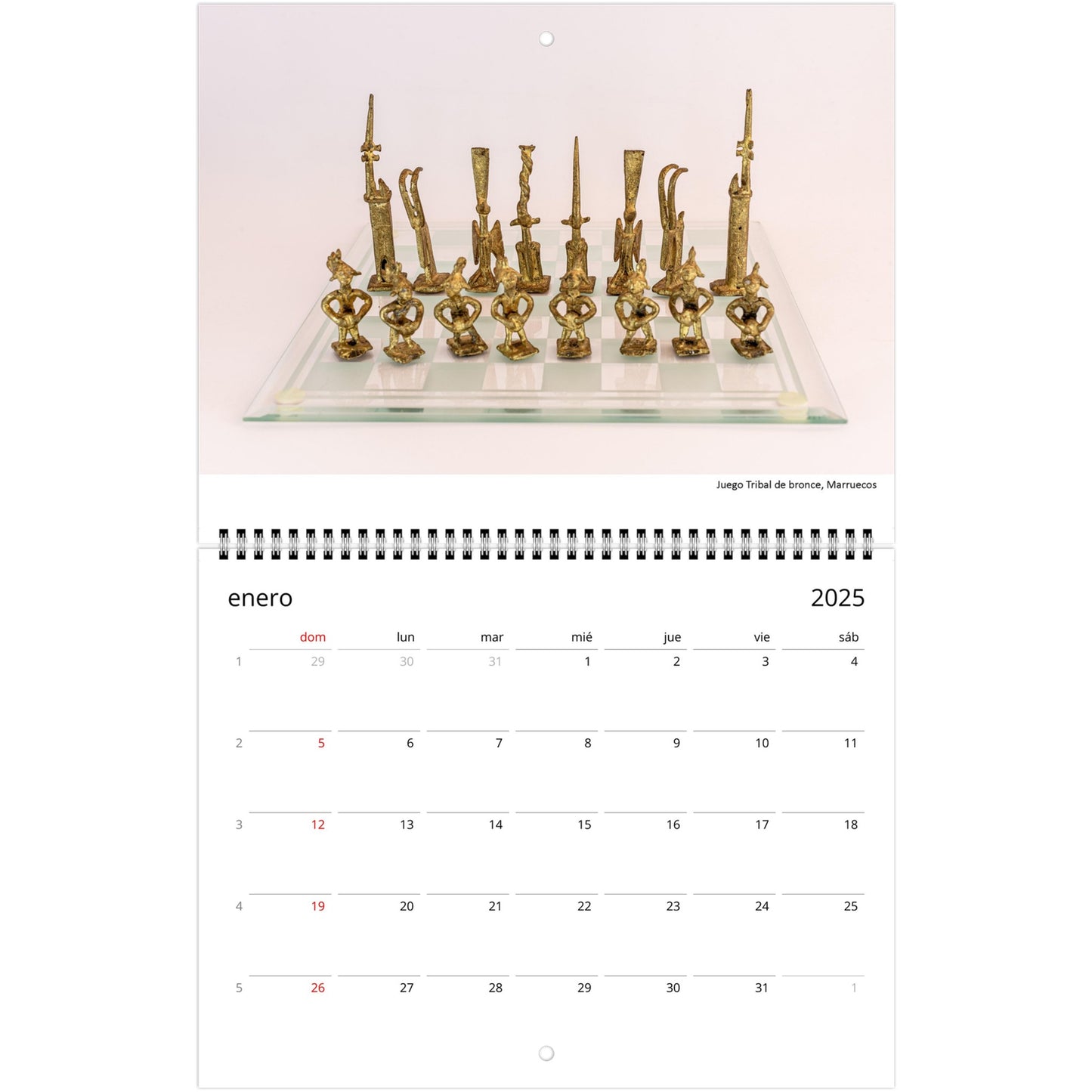 2025 Chess Wall Calendar by Istvan Maar Photography featuring intricate chess sets.