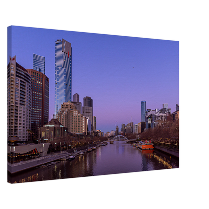 Melbourne Cityscape Pink Poster Canvas by Istvan Maar Photography - by side