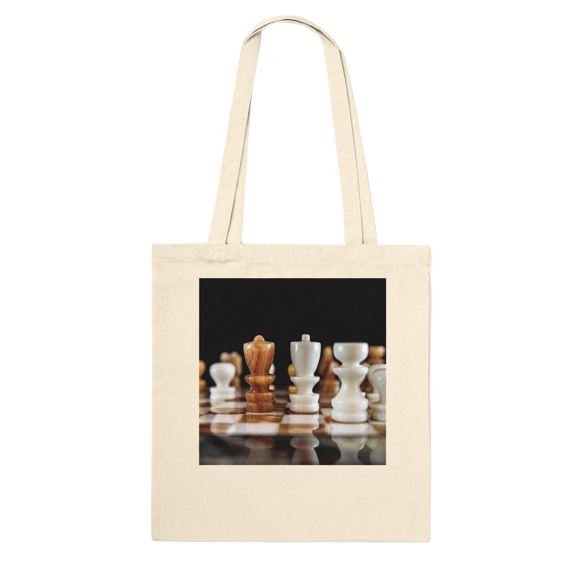 The King Stands Alone chess tote bag — Classic Natural
