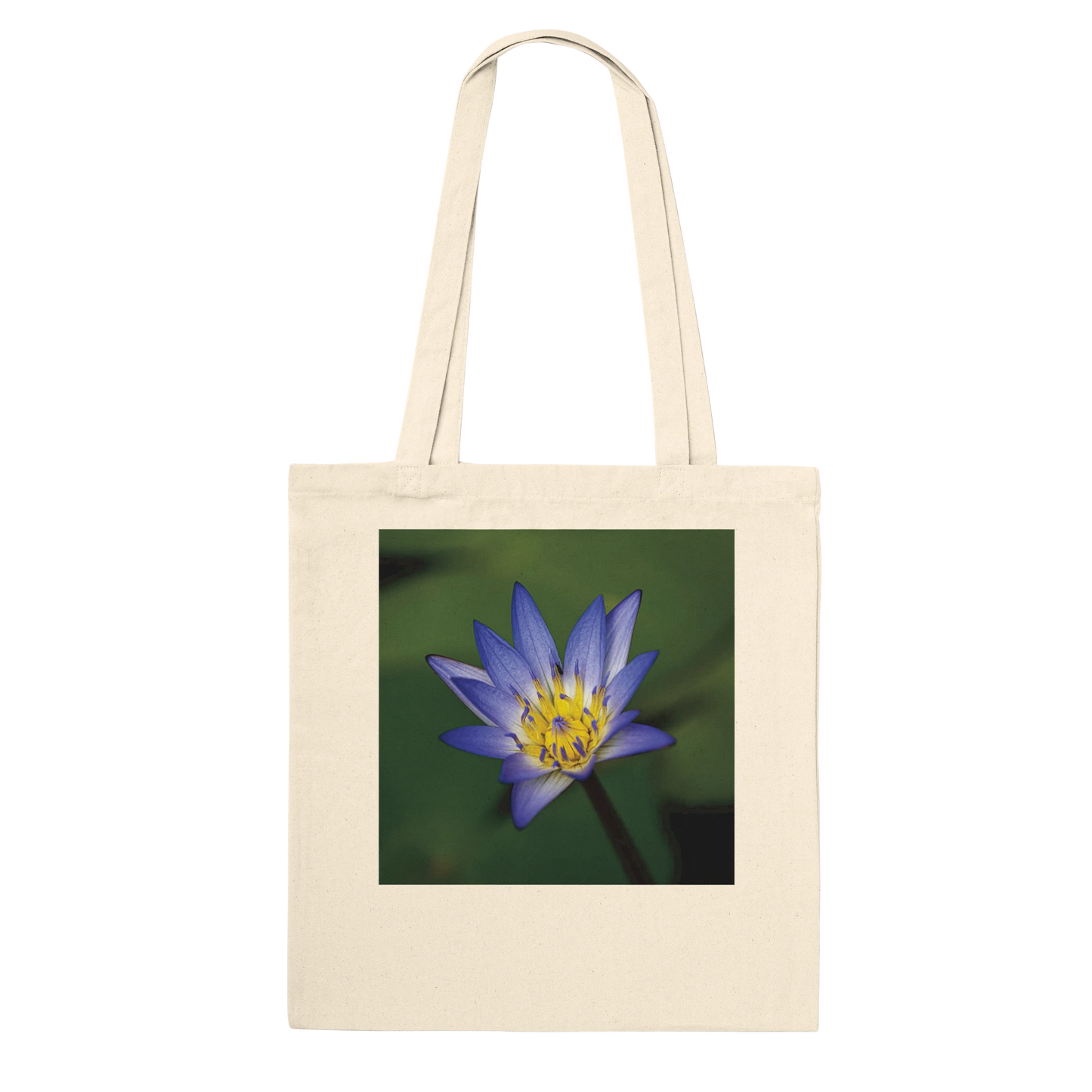Water Lily Tote Bag – Premium Natural – Blue Lotus Fine Art Photography by Istvan Maar