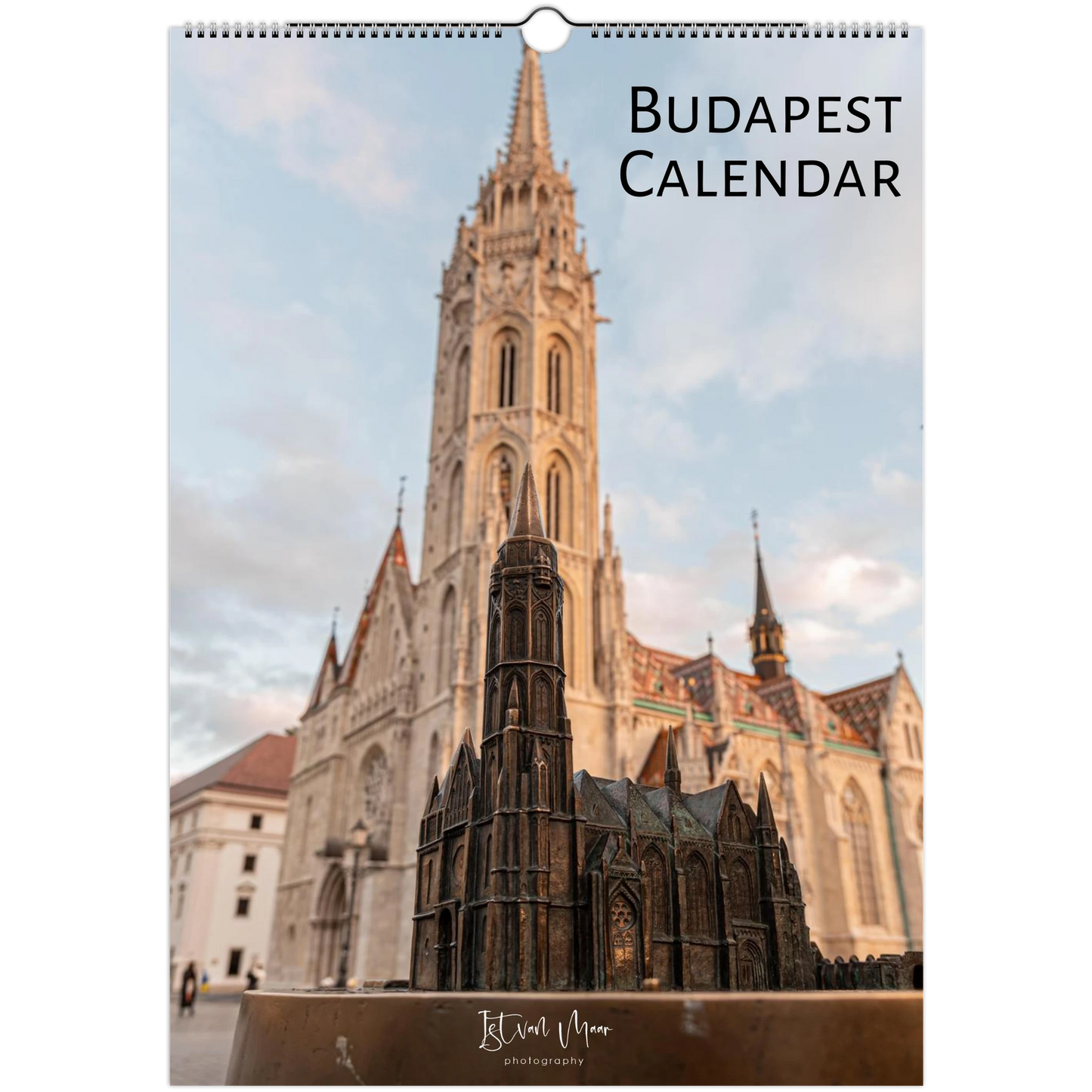 Budapest calendar with a cathedral on the cover