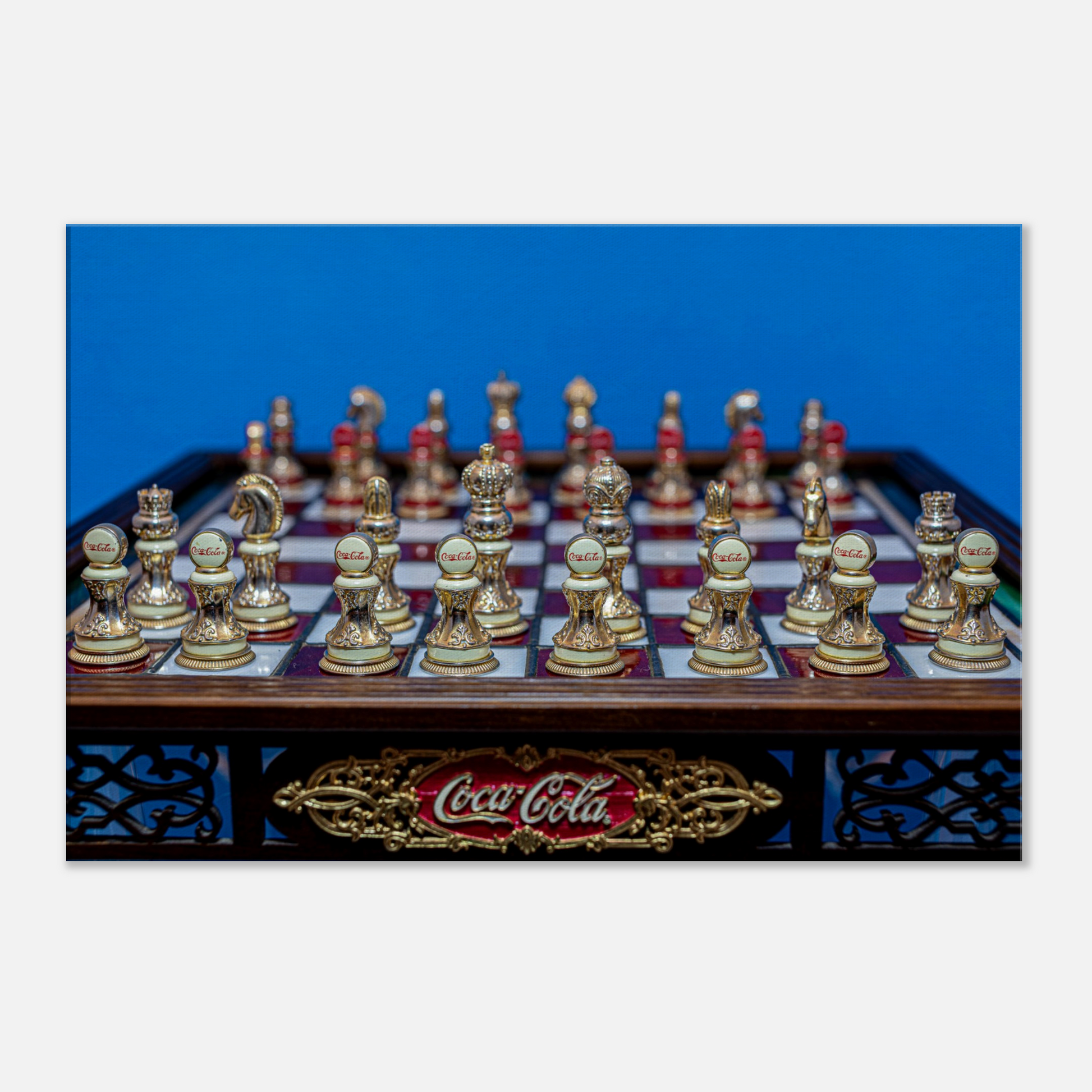 Coca-Cola themed chess set canvas by Istvan Maar Photography - close-up