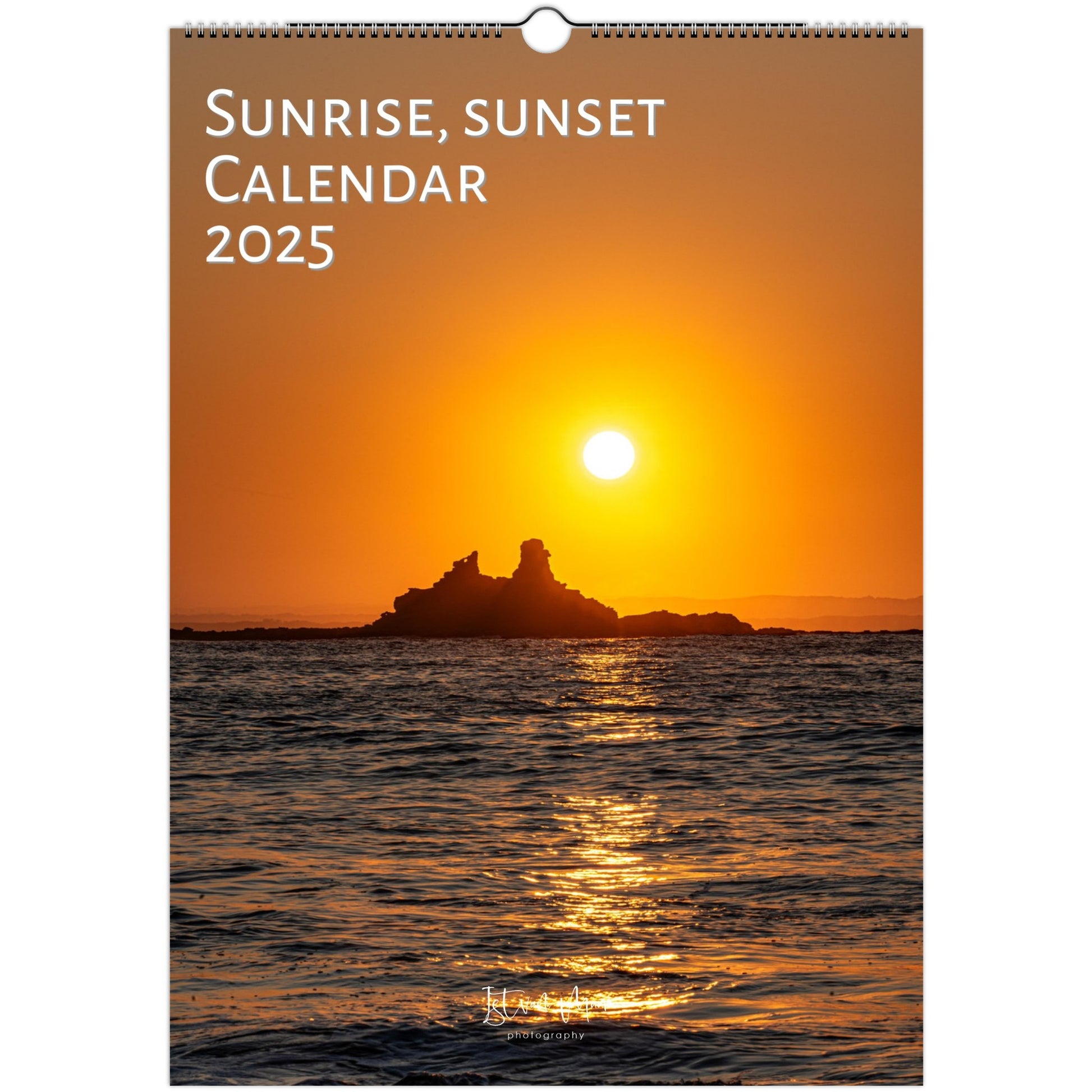 Sunrise and sunset monthly wall planner by Istvan Maar Photography