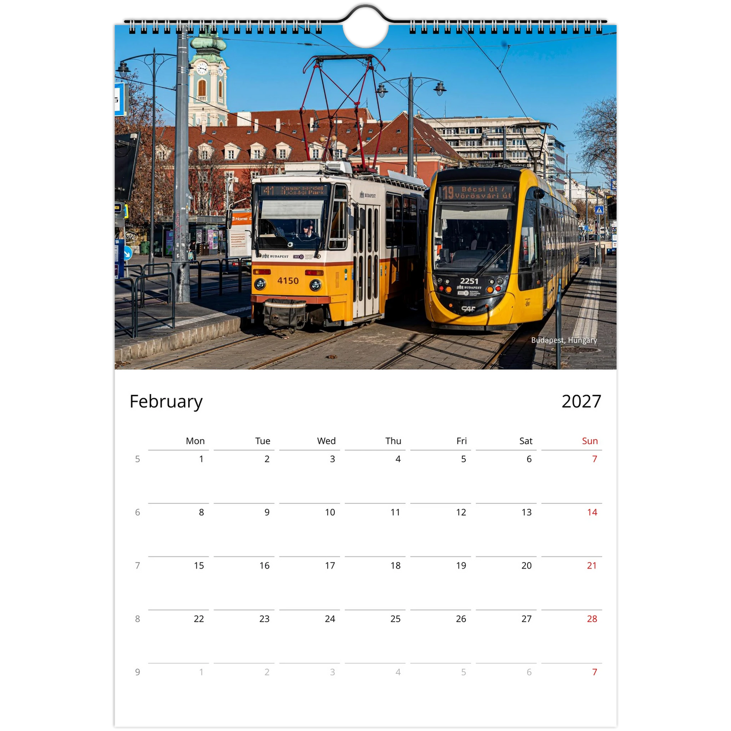 Trams Wall Calendar – photography detail of Melbourne trams