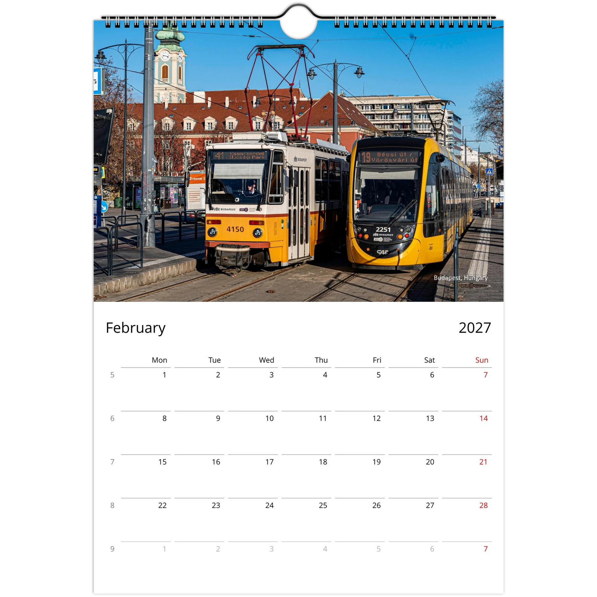 Trams Wall Calendar – photography detail of Melbourne trams