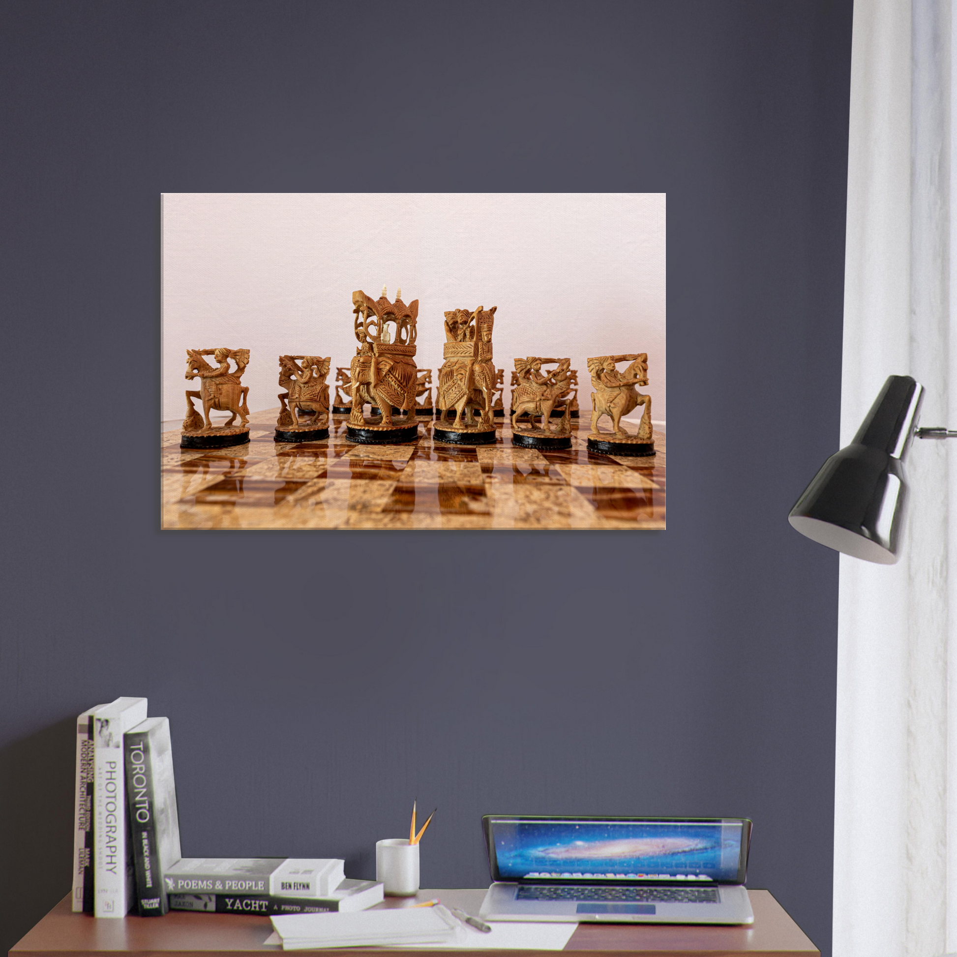 Sandalwood Rajasthan Style Chess Canvas by Istvan Maar Photography - home office