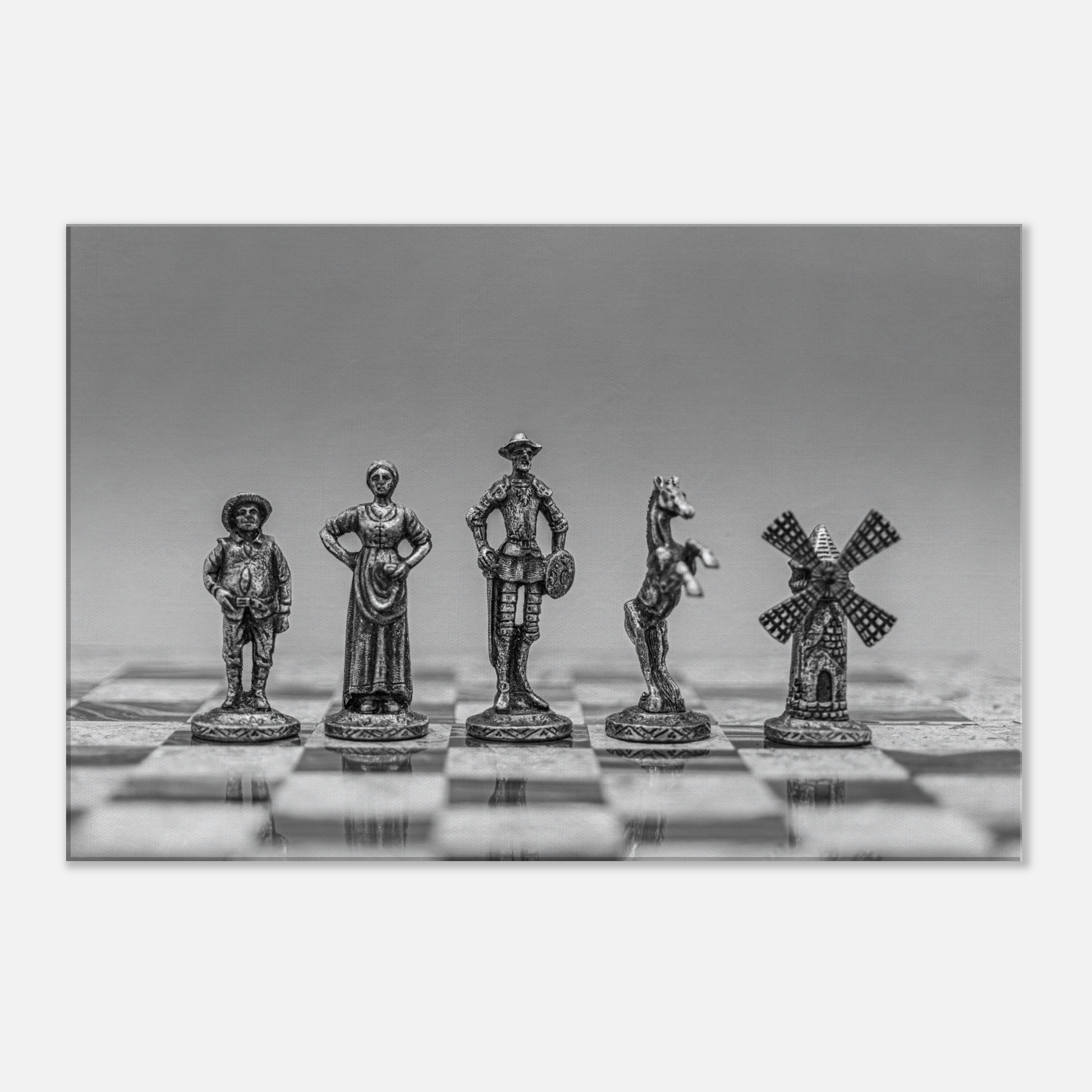 Don Quixote themed chess set canvas by Istvan Maar Photography - close-up