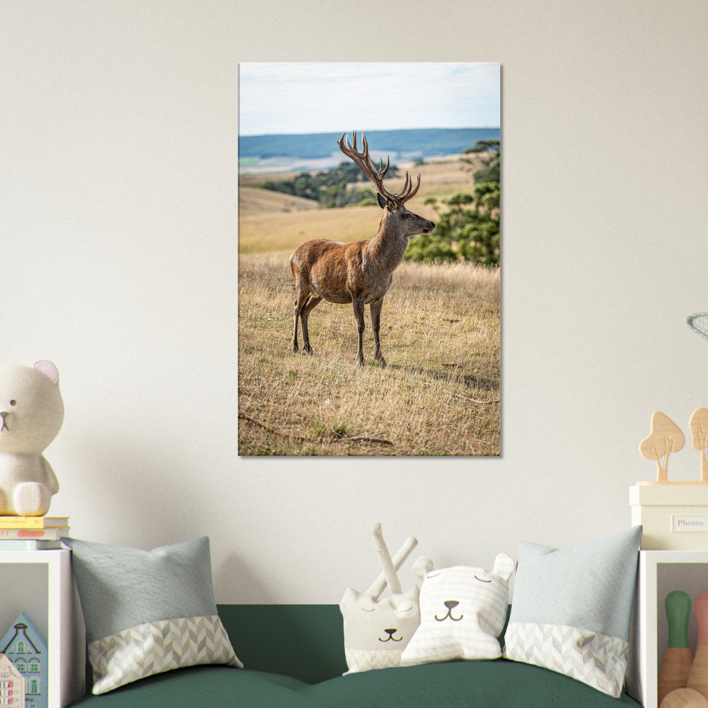 	
Deer Wildlife Animals Art Nursery Photography Wall Decor Kids Room Poster Playroom Artwork Stag Stretched Canvas 177