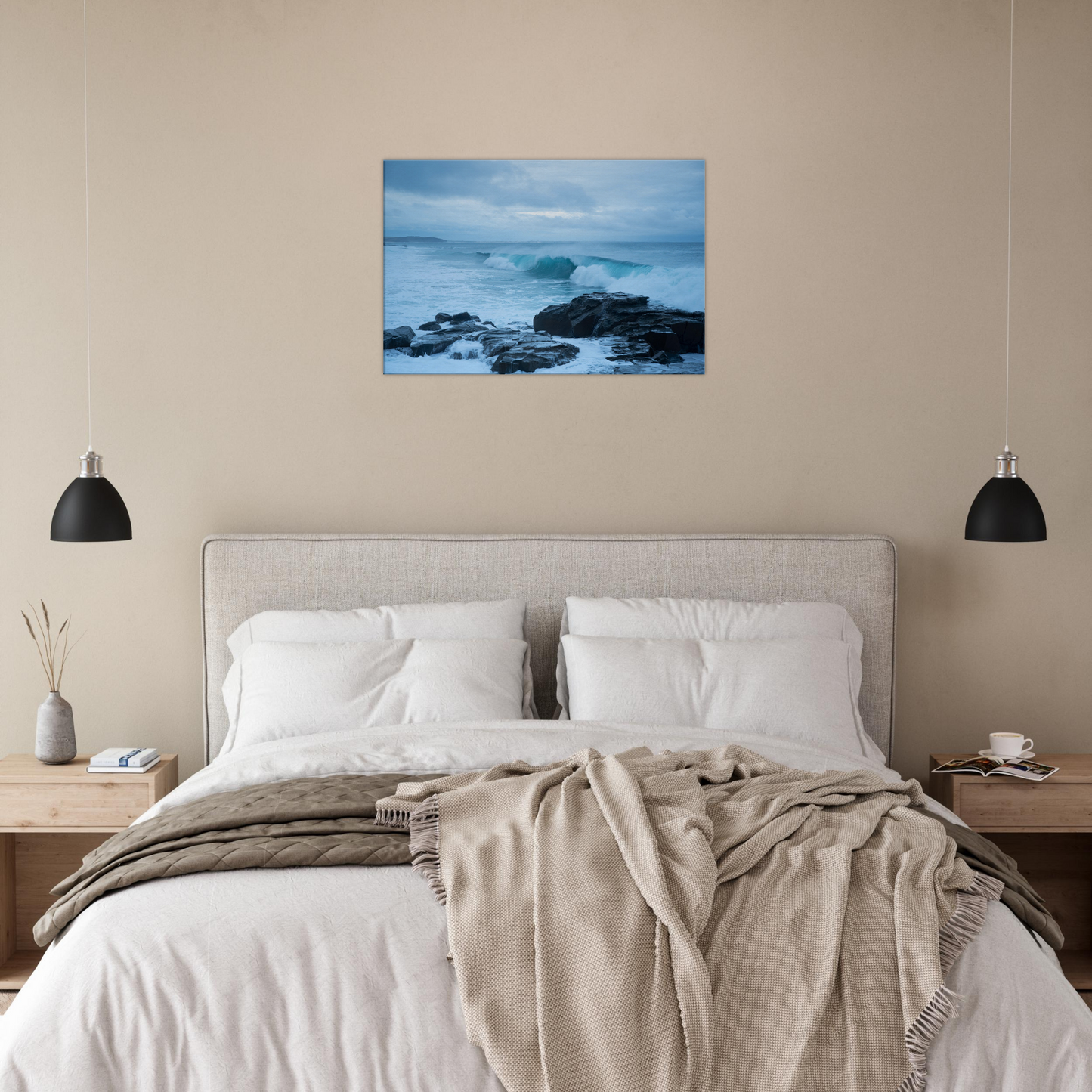 Cadillac Canyon waves and rock canvas by Istvan Maar Photography - bedroom