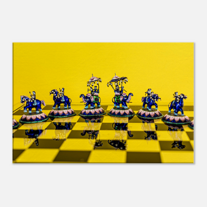 Enamel Chess Set canvas – lifestyle display in living room setting