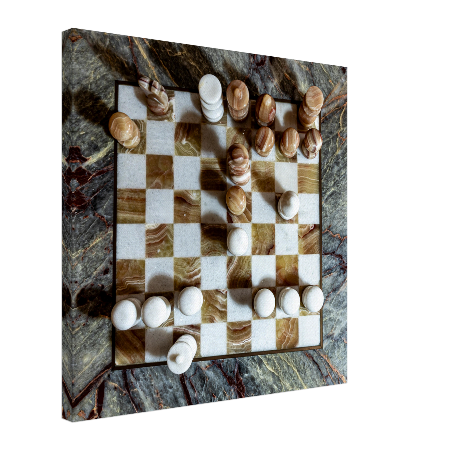 Marble Chess Set Canvas by Istvan Maar Photography - by side