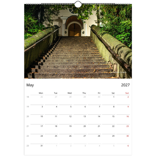 2027 Stairways Wall Calendar - lifestyle wall display in home interior