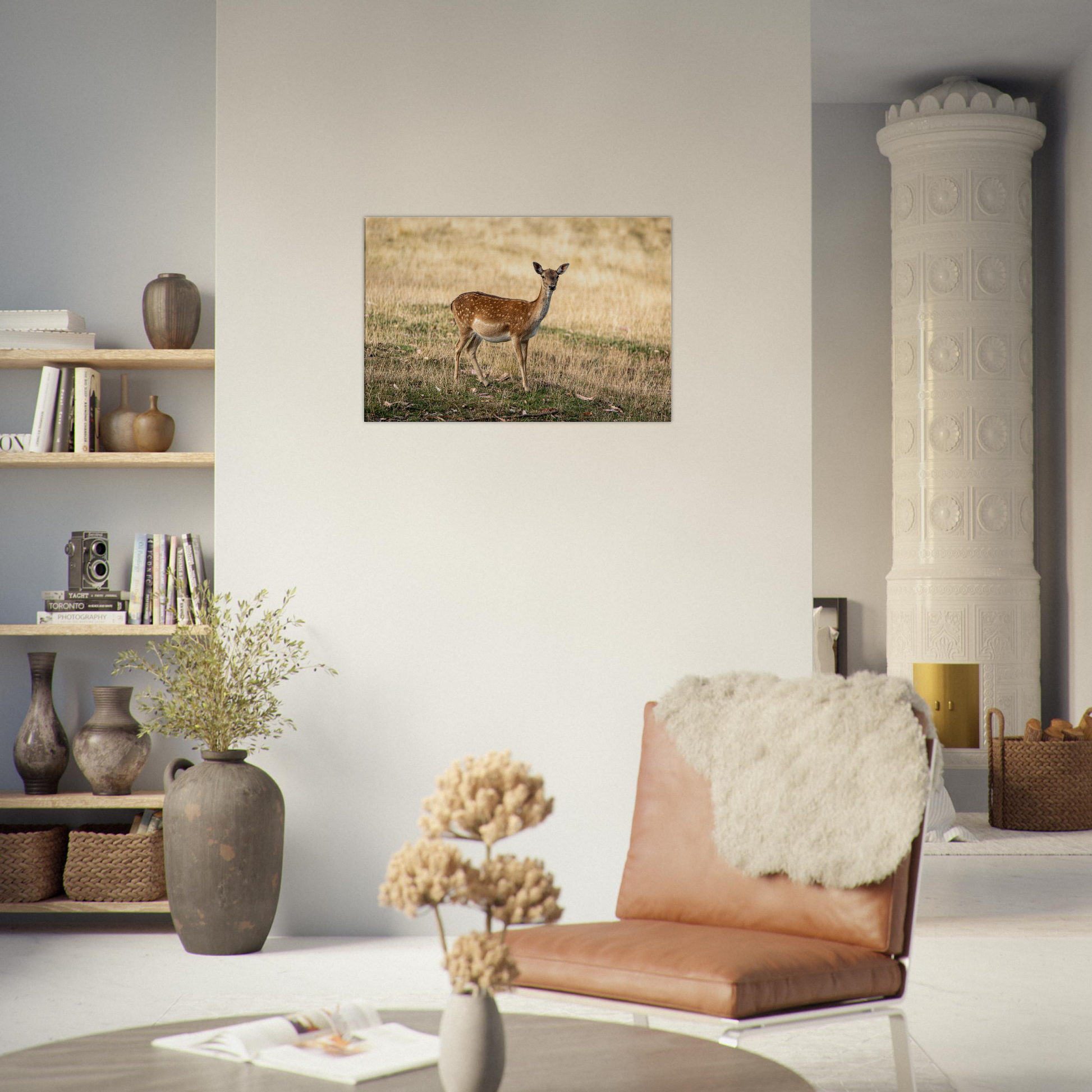 	
Deer Wildlife Animals Art Nursery Photography Wall Decor Kids Room Poster Playroom Artwork Stag Stretched Canvas 187