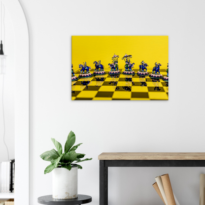 Enamel Chess Set canvas – colour and texture detail