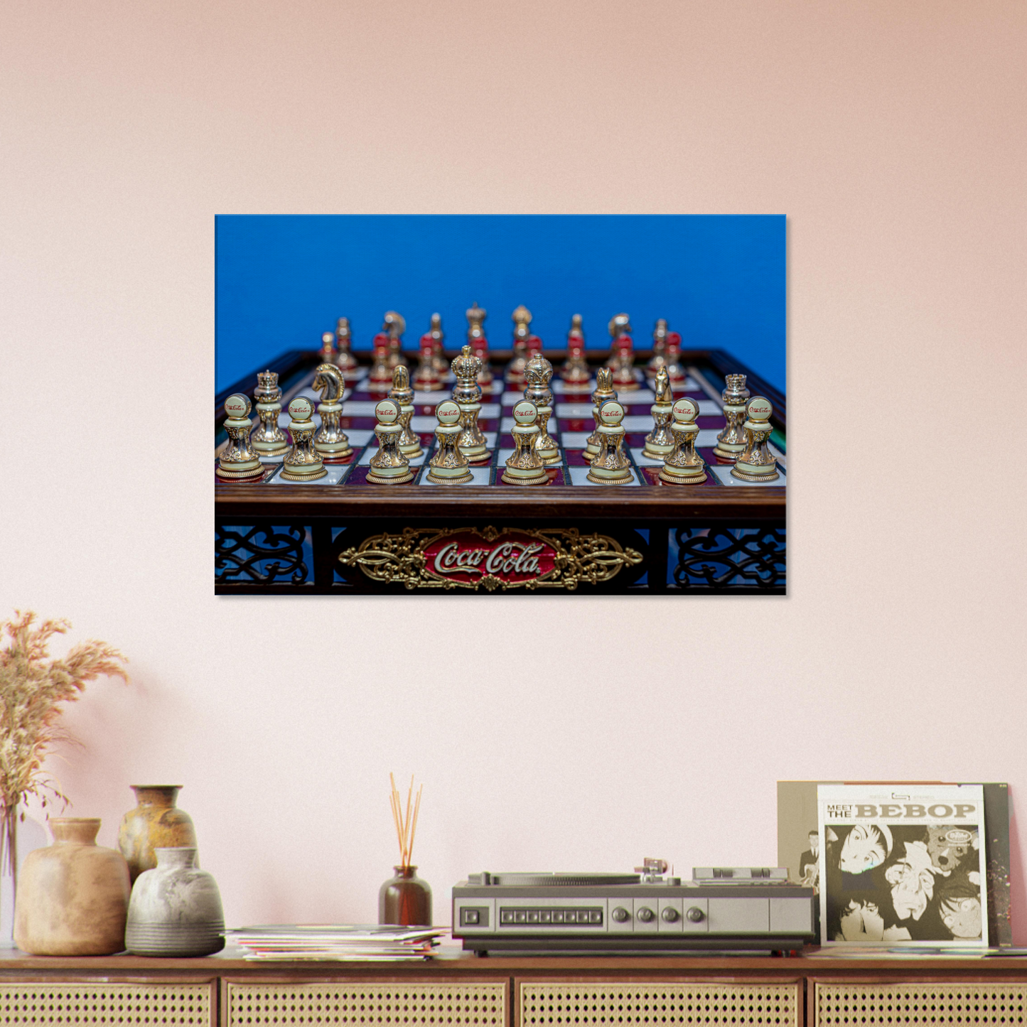 Coca-Cola themed chess set canvas by Istvan Maar Photography - man cave