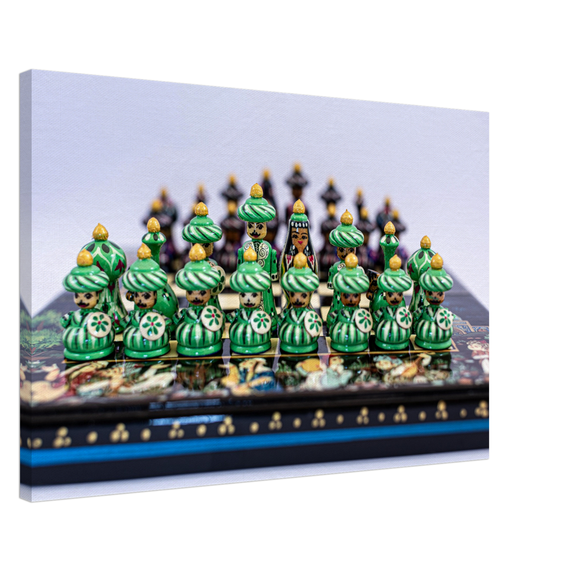 Hand painted chess set canvas by Istvan Maar Photography - by side