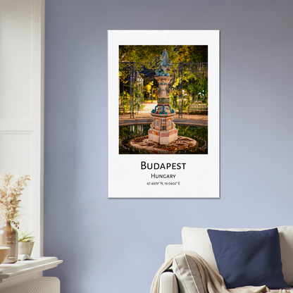 Personalised Budapest Travel Canvas - Zsolnay fountain by night by Istvan Maar Photography - wall art