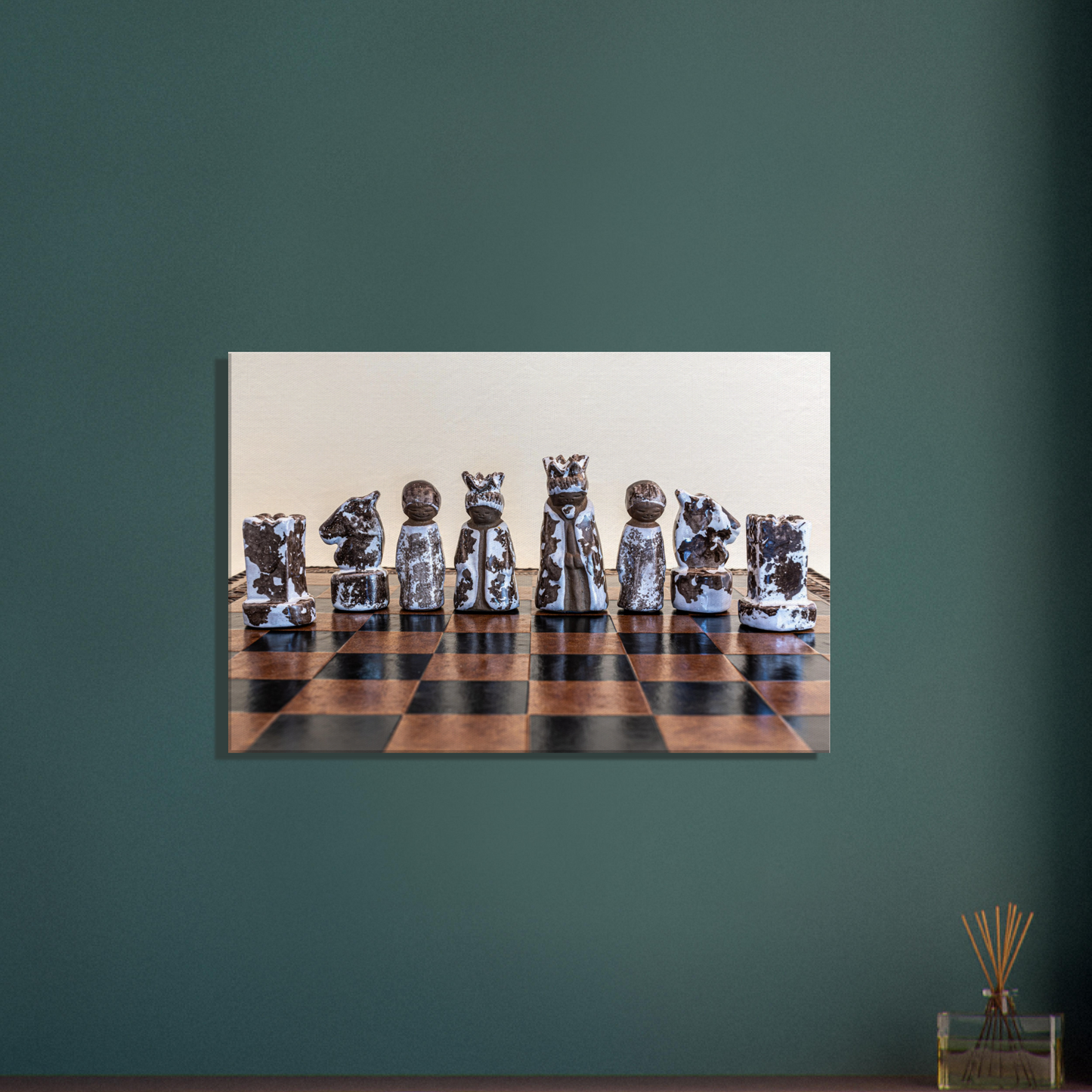 Porcelain chess set canvas by Istvan Maar Photography - lobby