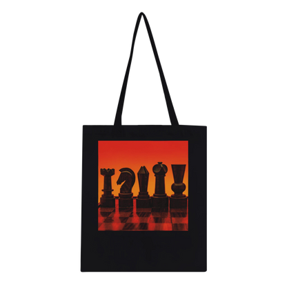 Silhouette Chess Set Tote Bag – Classic Black – Chess Pieces Fine Art Photography by Istvan Maar