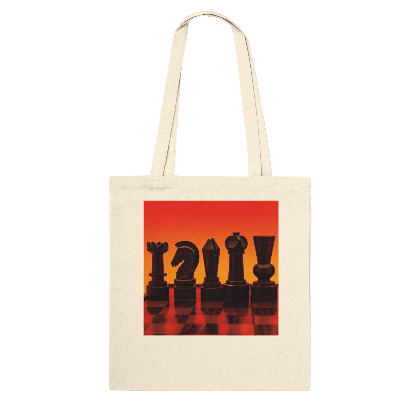 Silhouette Chess Set Tote Bag – Premium Natural – Chess Pieces Fine Art Photography by Istvan Maar