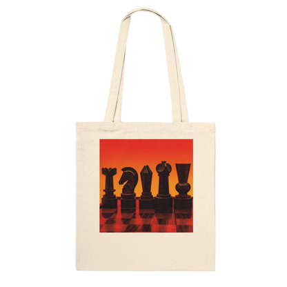 Silhouette Chess Set Tote Bag – Premium Natural – Chess Pieces Fine Art Photography by Istvan Maar