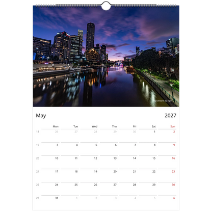 2027 Melbourne Wall Calendar - lifestyle wall display in home interior