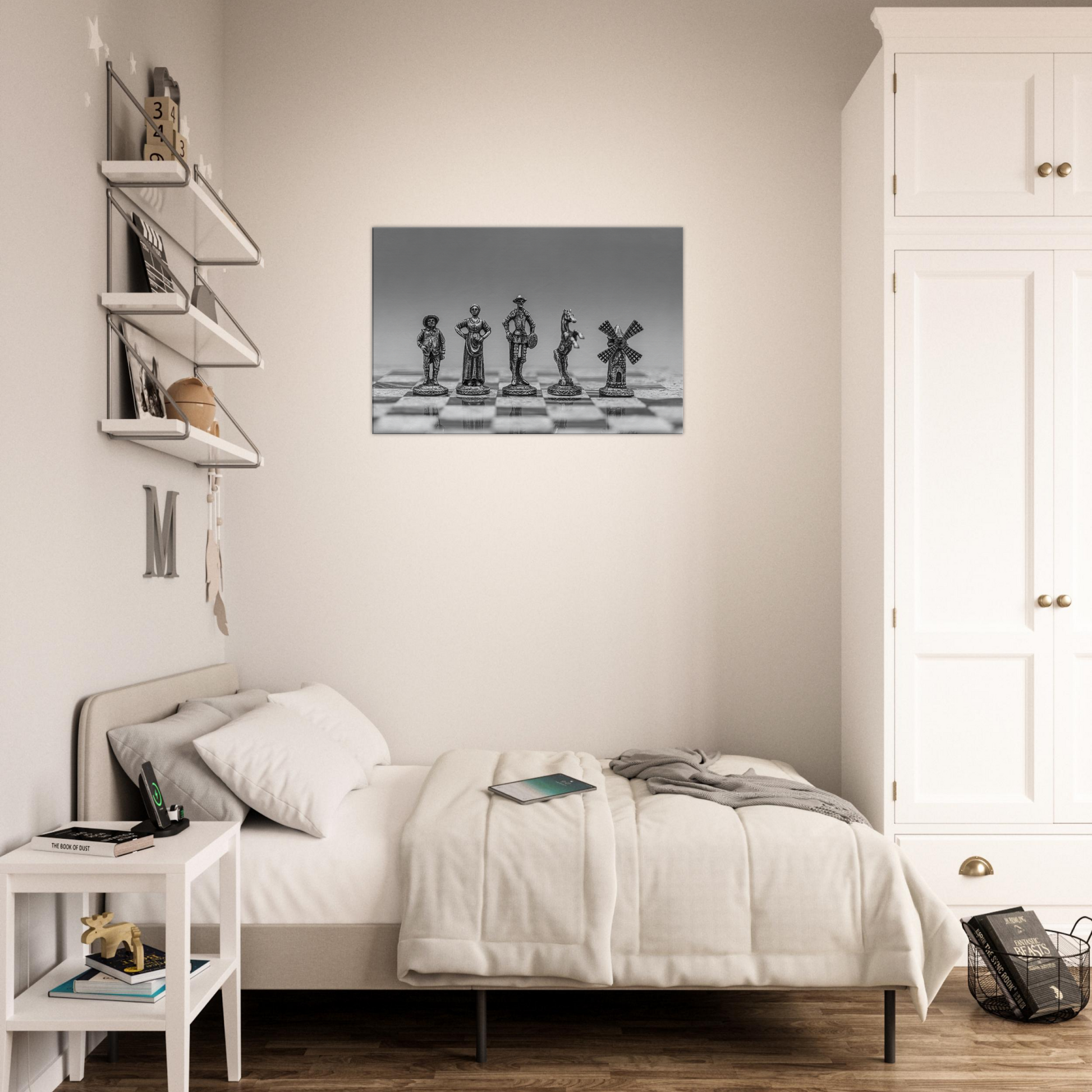 Don Quixote themed chess set canvas by Istvan Maar Photography - teen's room