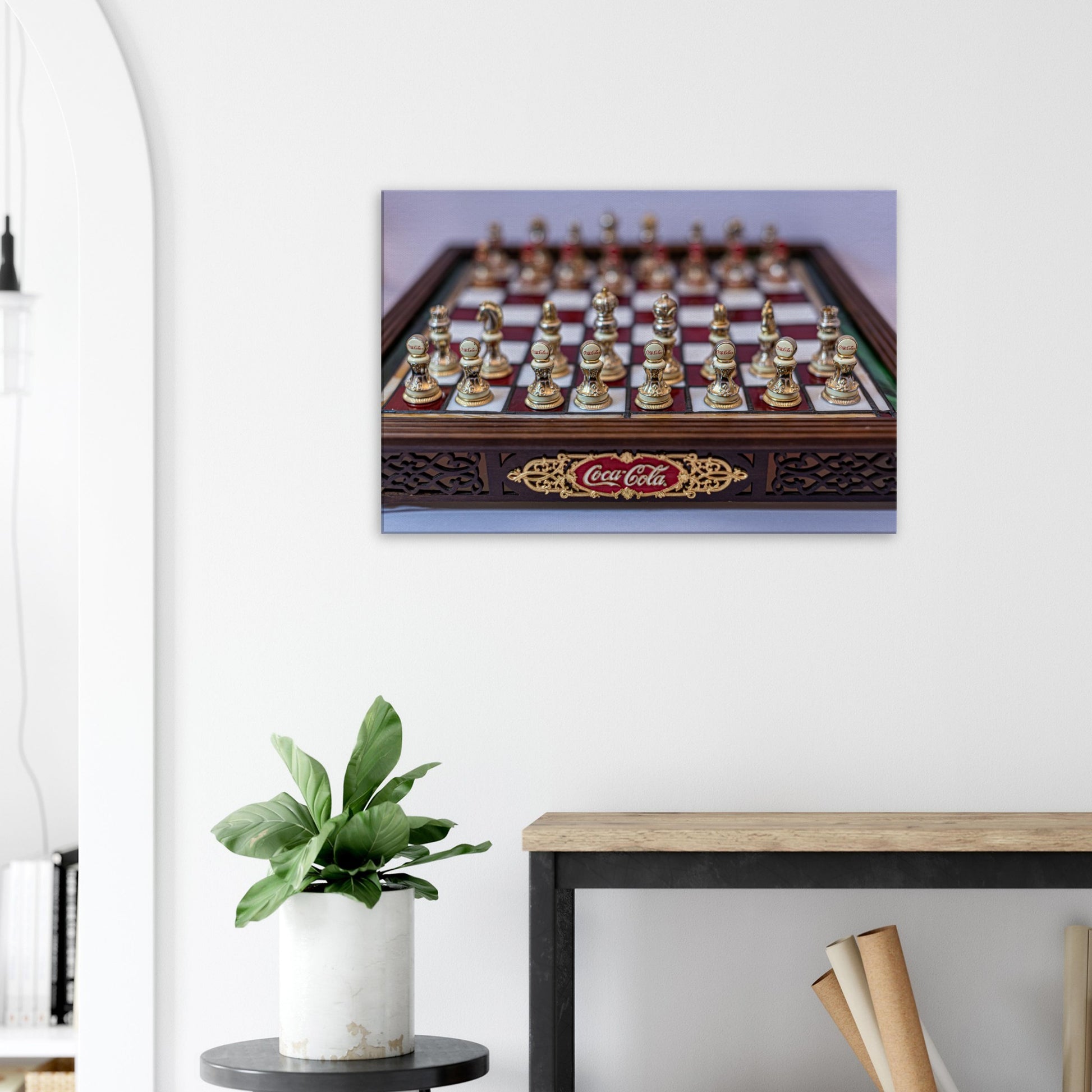 Coca-Cola themed chess set canvas by Istvan Maar Photography - living room