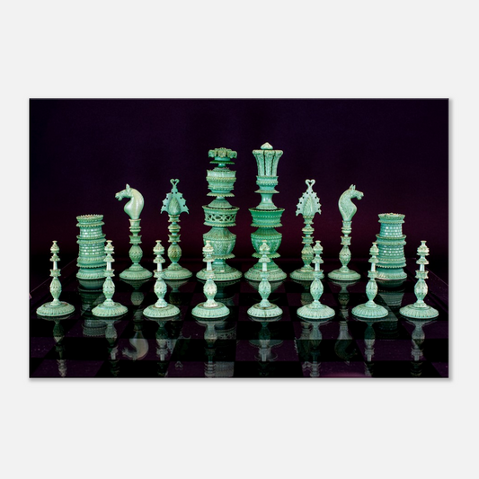 Stretched Canvas Anglo-Indian wooden Chess Set by Istvan Maar Photography wall art