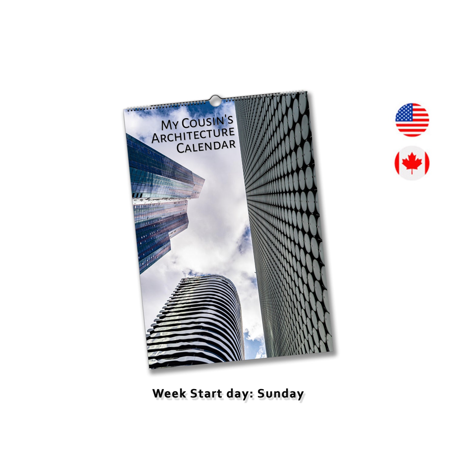 Personalised Architecture Wall Calendar by Istvan Maar Photography in English week starts on Sunday - Cover