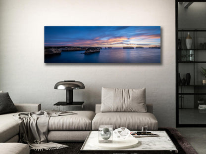 Great Ocean Road blue hour panorama stretched canvas by Istvan Maar Photography living room