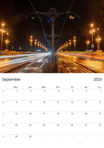 2025 Budapest Wall Calendar  | A3 Vertical | English | Week Start Monday | 8225 - Istvan Maar Photography