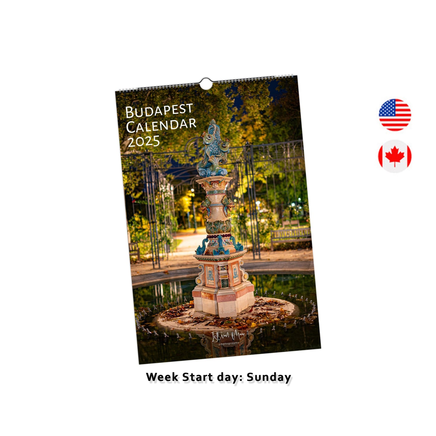 Budapest Travel Calendar by Istvan Maar Photography in English for US and Canada market