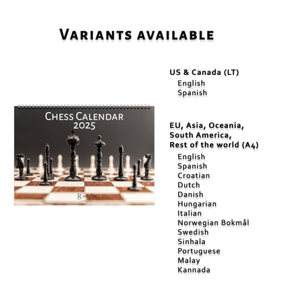 Unique chess calendar by Istvan Maar Photography variants