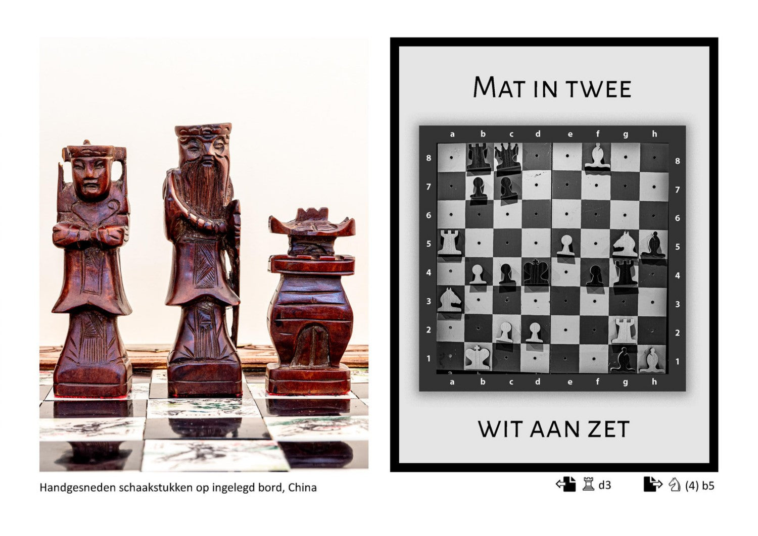 Page of chess puzzle wall calendar by Istvan Maar Photography in Dutch