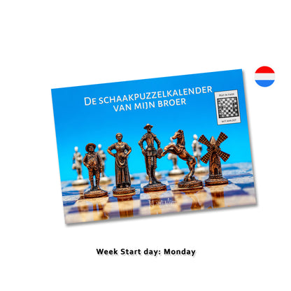 Personalised chess puzzle wall calendar by Istvan Maar Photography in Dutch Week starts on Monday