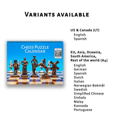 2025 Chess Wall Calendar by Istvan Maar Photography 