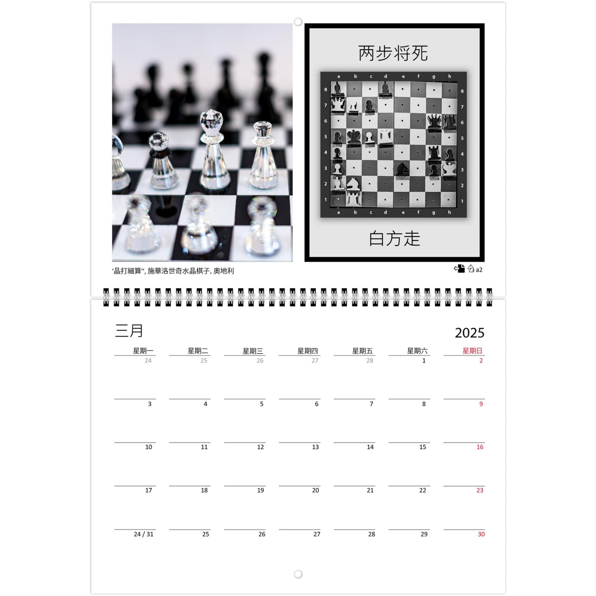 2025 Chess Wall Calendar by Istvan Maar Photography featuring intricate chess sets around the world.