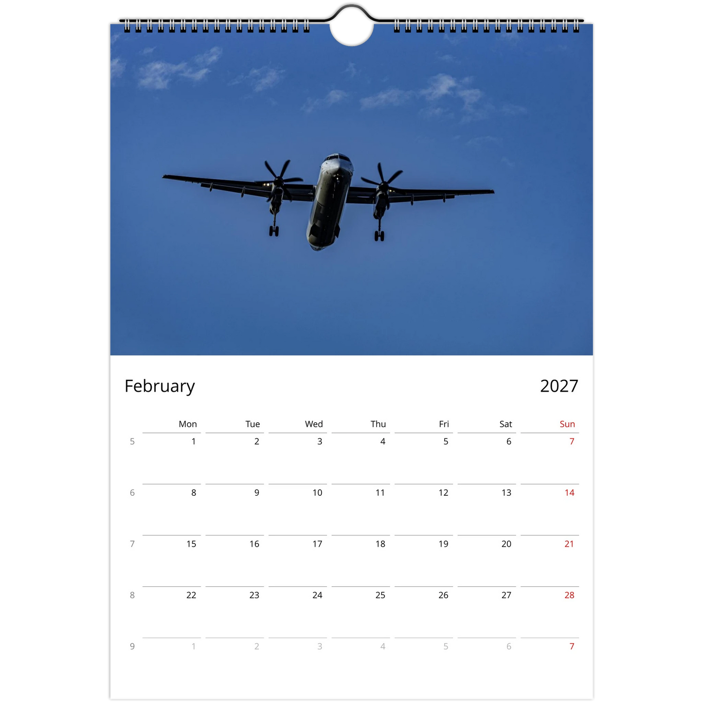 Page of Flying high wall calendar by Istvan Maar Photography featuring airplanes