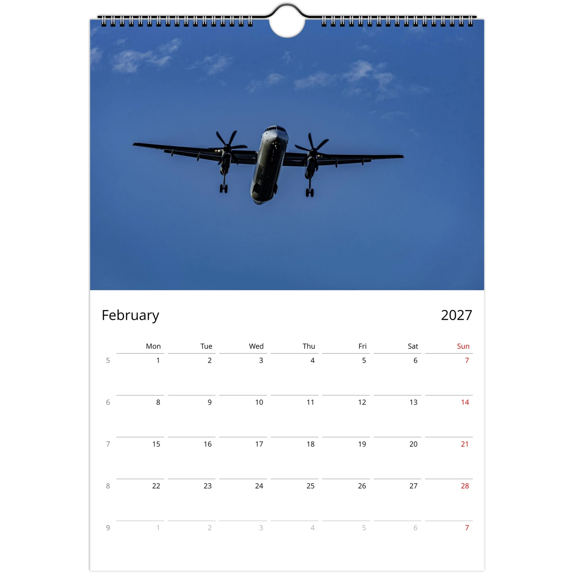 Page of Flying high wall calendar by Istvan Maar Photography featuring airplanes